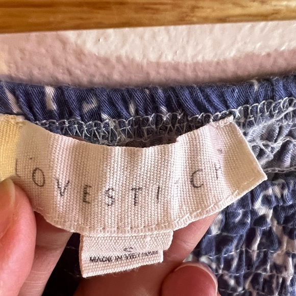 LoveStitch Tropical Print Off‎ the Shoulder Smocked Bell Sleeves Blouse size S - Picture 5 of 16